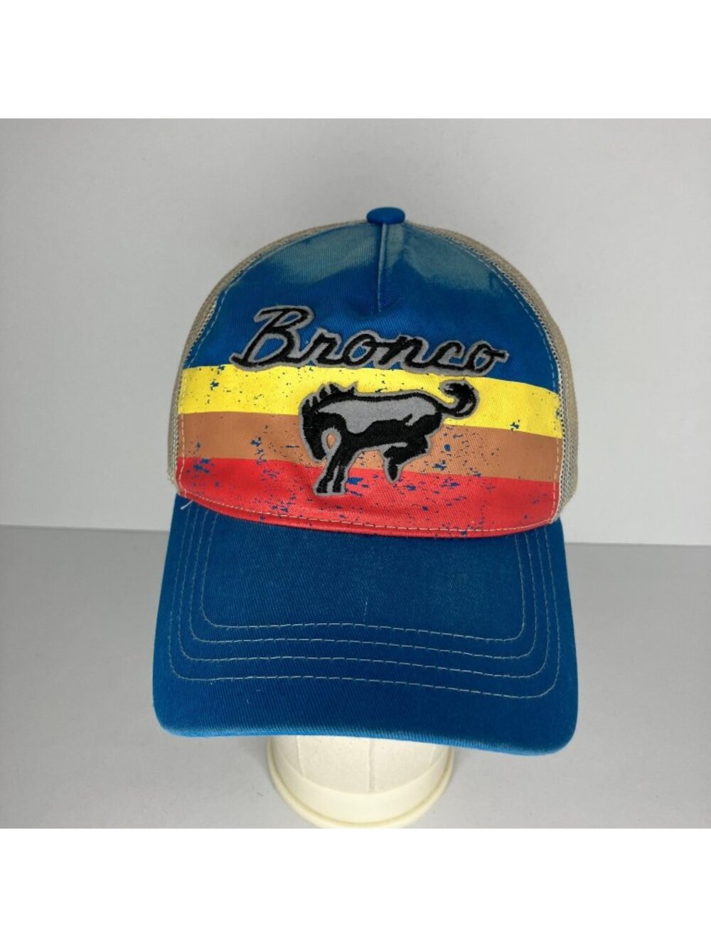 Ford Bronco Hat Men's Adjustable Snapback Blue Tan Official Licensed